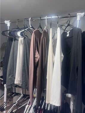 H&M Neutral Layering Tops Set - Brown, Cream, White, Black